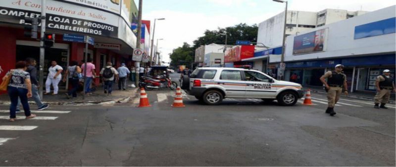 Parte da Avenida Afonso Pena foi interditada (Foto: Carlos Gonçalves/Arquivo pessoal) 